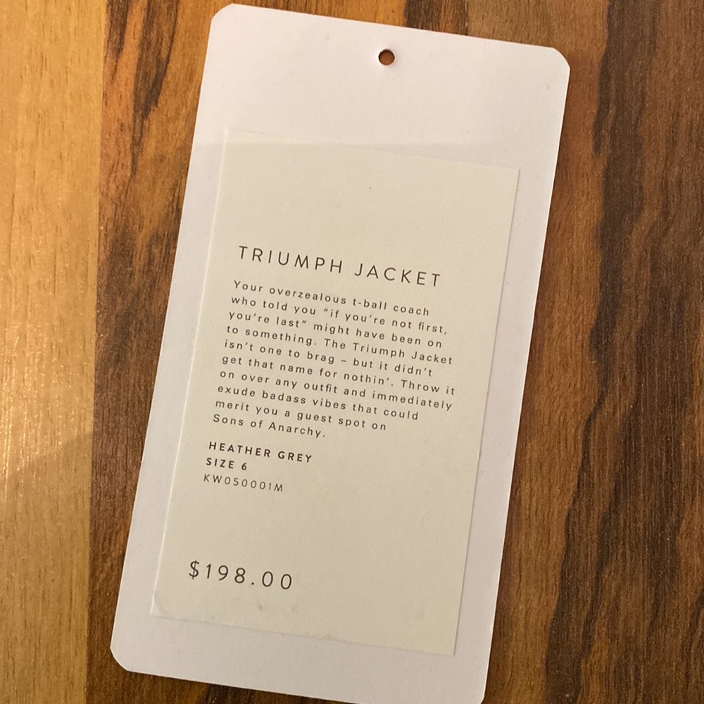 KIT AND ACE triumph Moto style, Crop Jacket, Heather Grey 6 cashmere blend - Picture 5 of 5